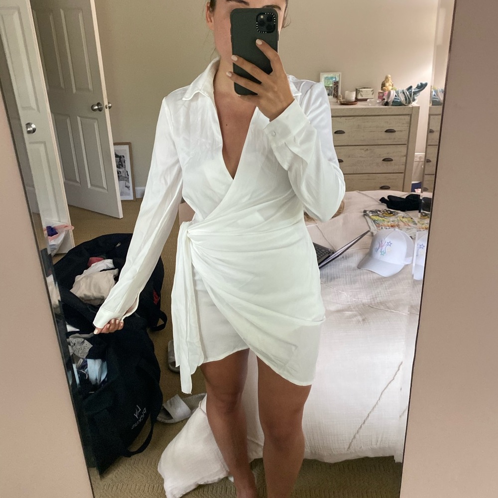 White Superdown Criss cross dress